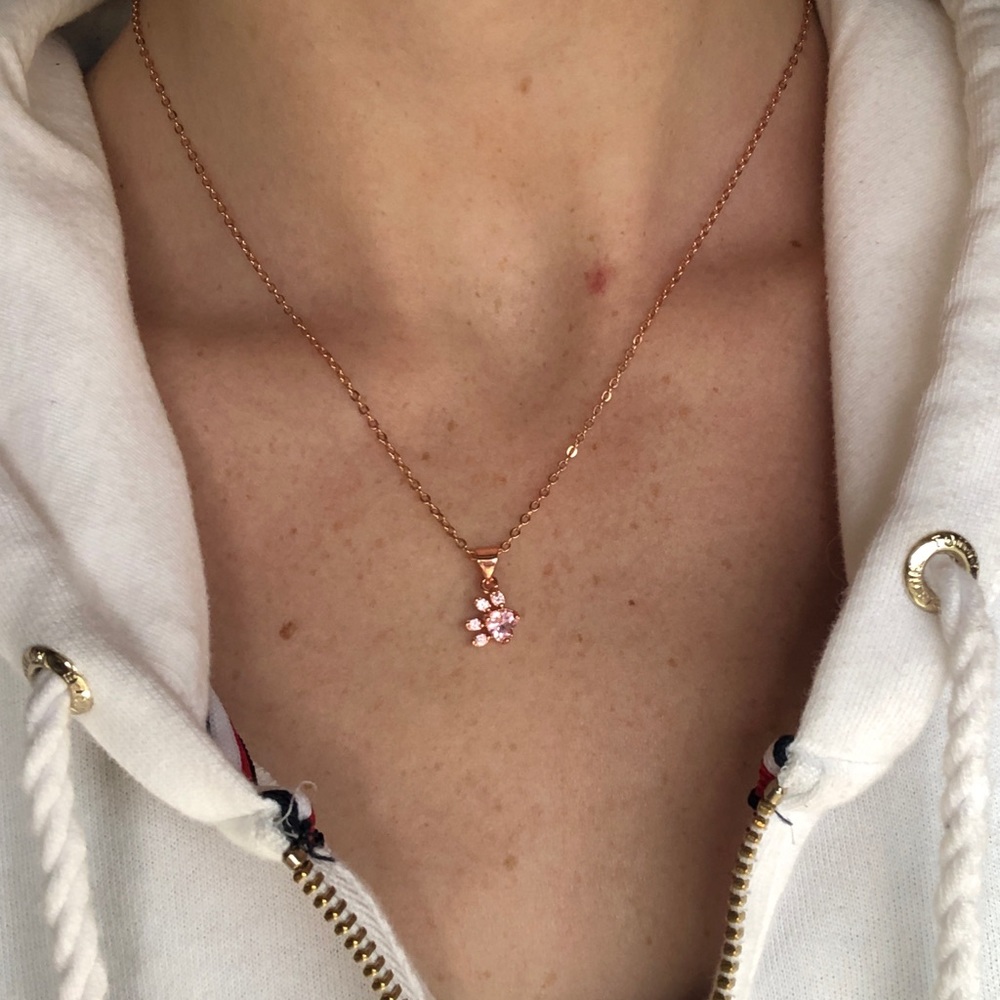 Rose gold dog paw necklace